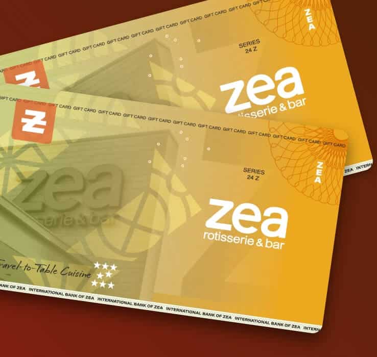$150 Gift Card. Treat yourself to Zea favorites.